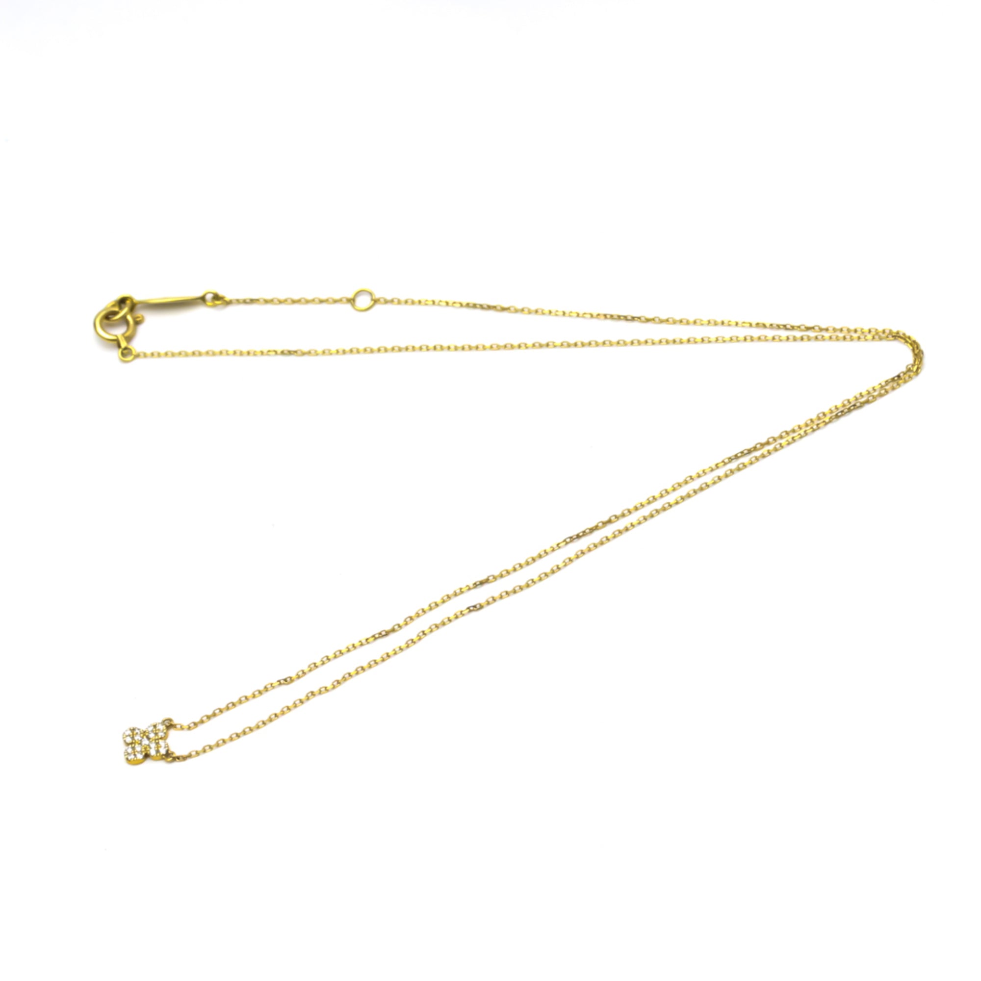 18K Yellow Gold Diamond Pendant Necklace K353