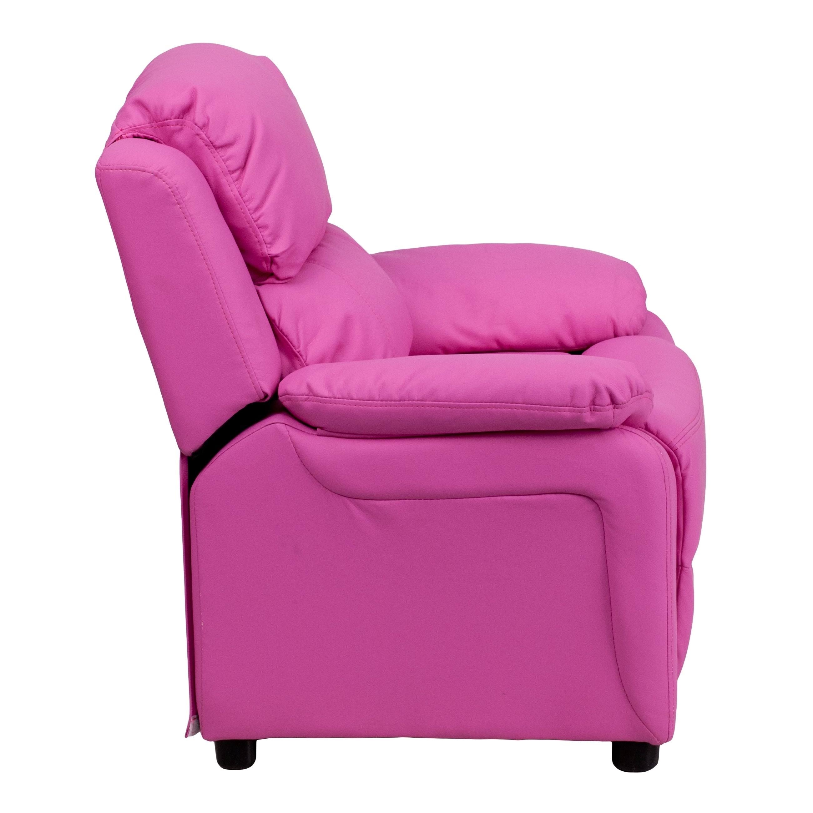 Pink Vinyl Upholstered Recliner P5426