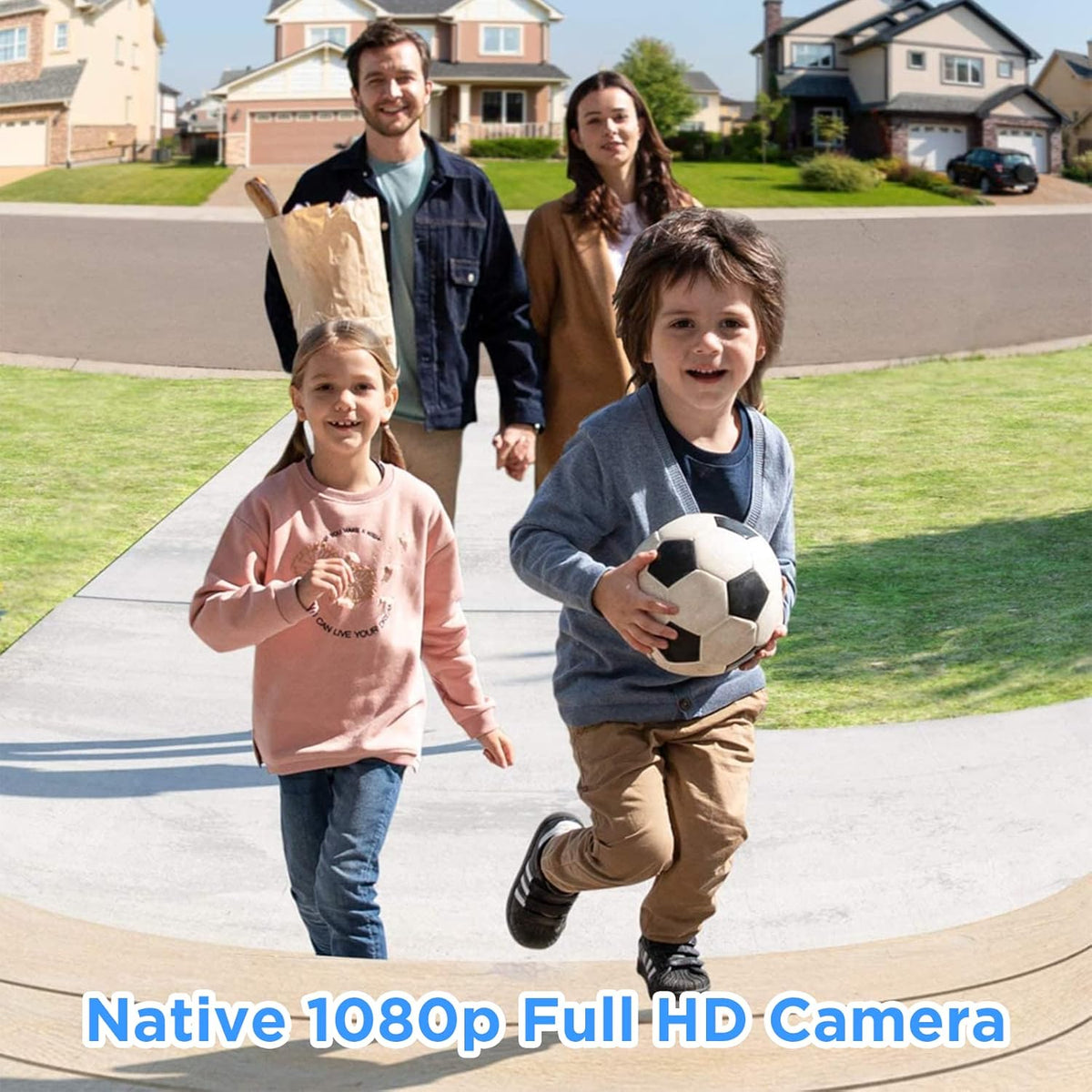 Wi-Fi Video Doorbell Camera, 1080p FHD, Wireless Camera Kit with Chime, PIR Motion Detector, 2-Way Audio, Night Vision C135