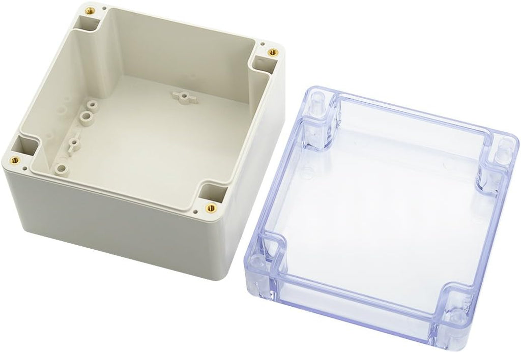 ABS Plastic IP65 Electrical Enclosure Box Grey with Clear Cover 4.7 x 4.7 x 3.5 inch Pack of 2 N924