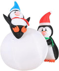 6 Foot Inflatable Penguins With Swirling Lights P6887