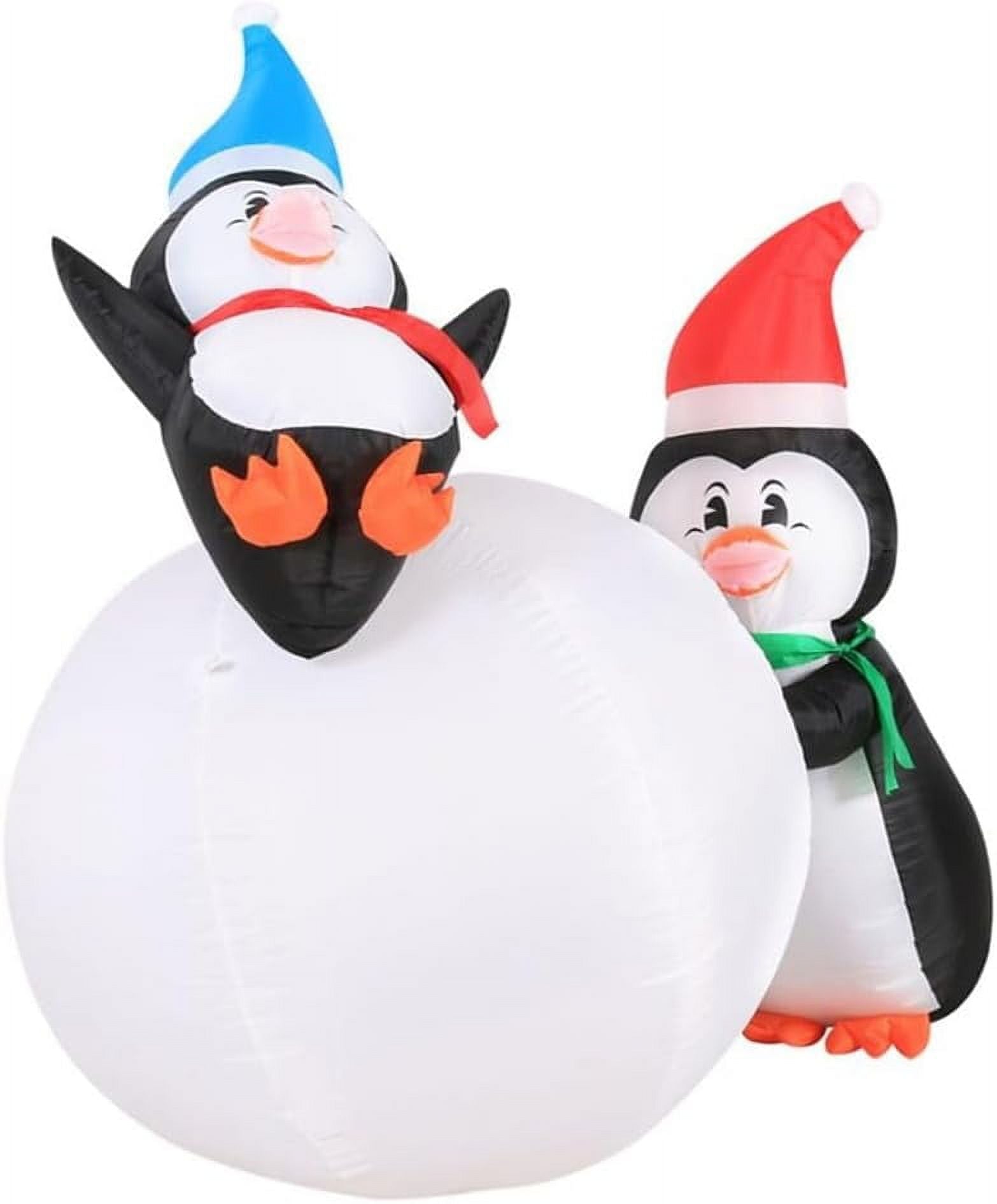 6 Foot Inflatable Penguins With Swirling Lights P6887