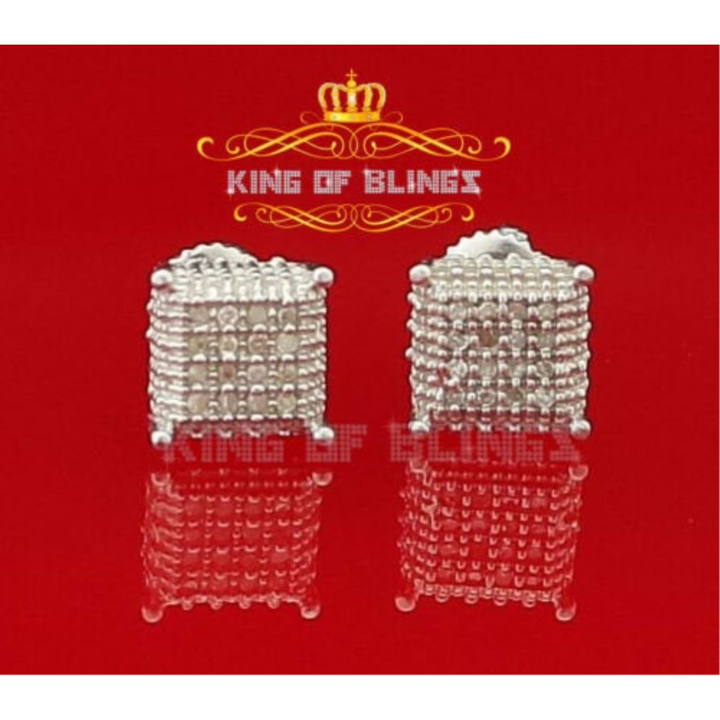 1/10 Carat Diamond Stud Earrings White Sterling Silver N724