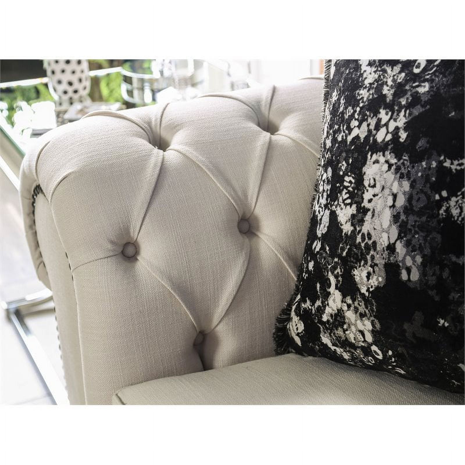 Beige Fabric 2-Piece Sofa Set A1096
