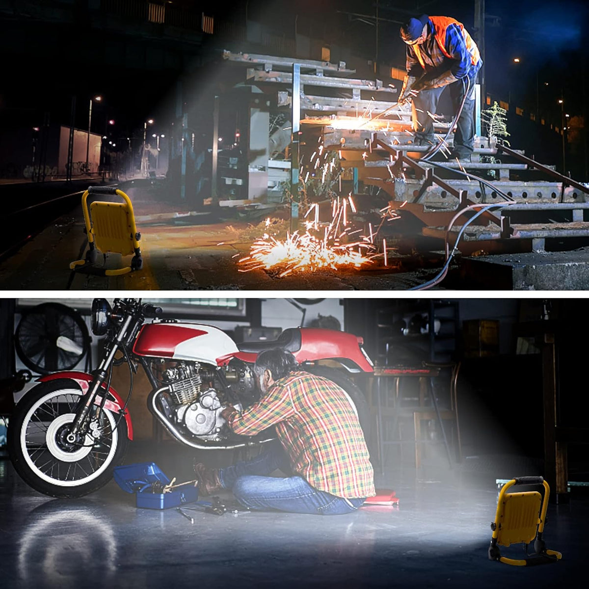 3000LM 360° Rotation IP65 Waterproof 30W Portable Work Light with Stand Pack of 2 F760865