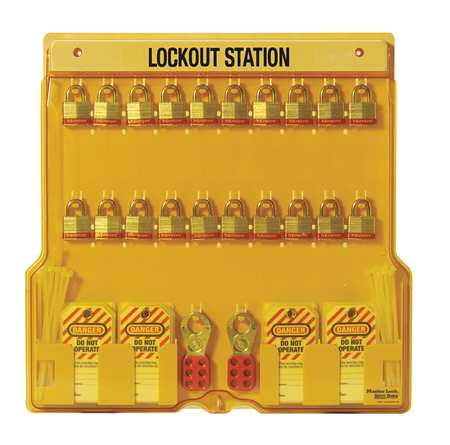 Lockout Station with 20 Padlocks W286