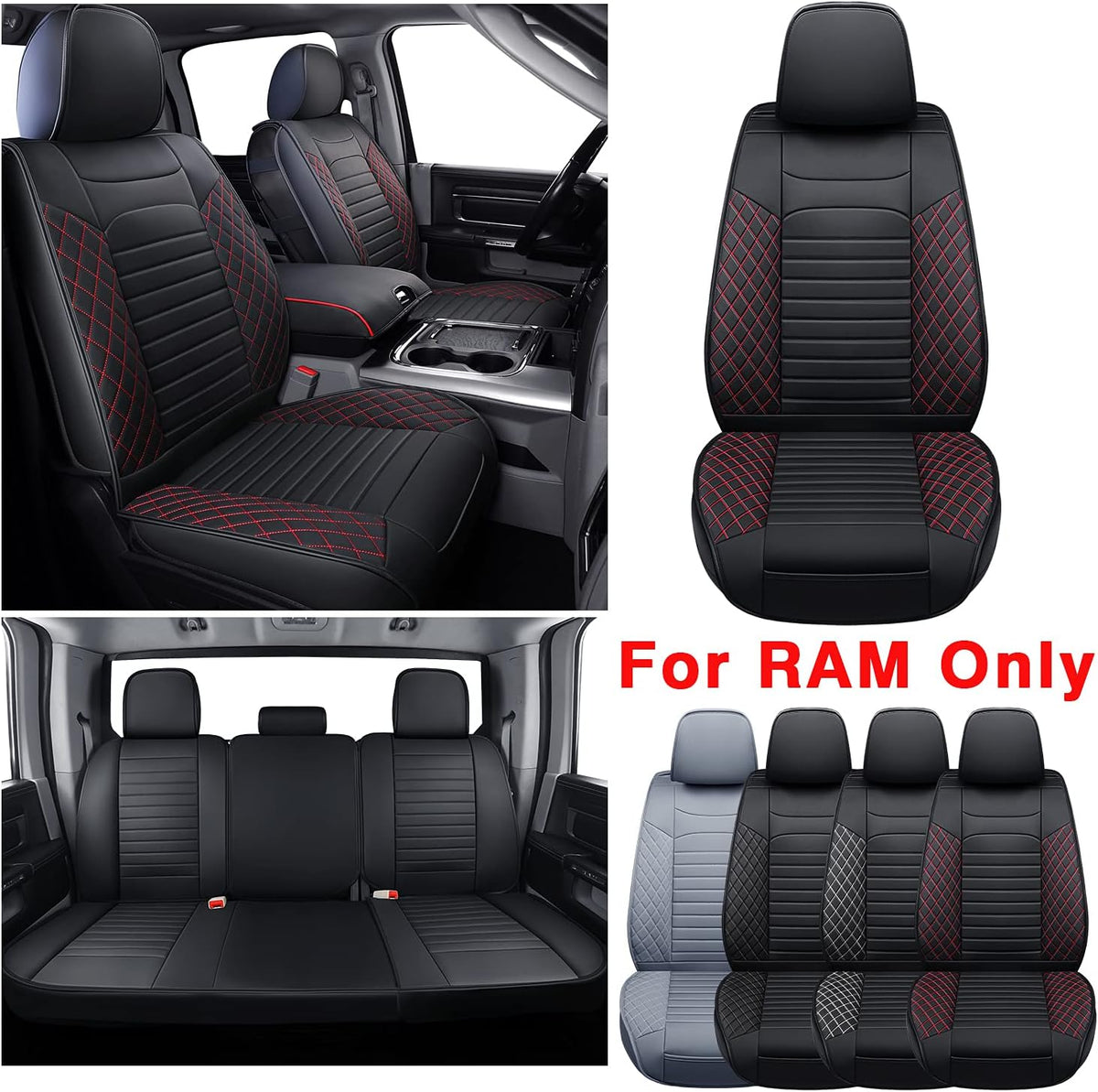 Black Waterproof Faux Leather Front Seat Covers T444078