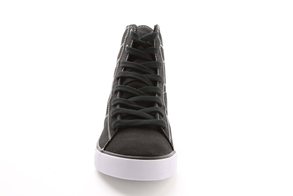 Black / Red Stretch Canvas High Tops V740