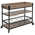 Light Oak Mobile Serving Cart D18463