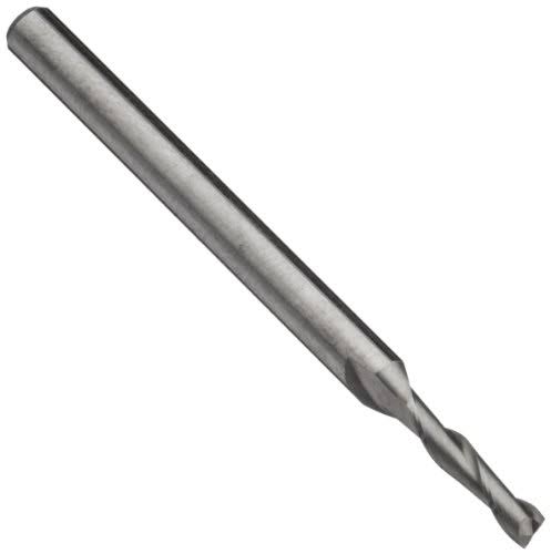 Carbide Square Nose End Mill, Metric, Uncoated (Bright) Finish, 30 Deg Helix, 2 Flutes, 100mm Overall Length S574551