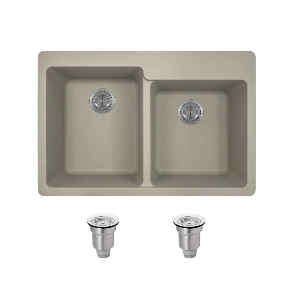 Slate Double Basin Drop-in Kitchen Sink O62954