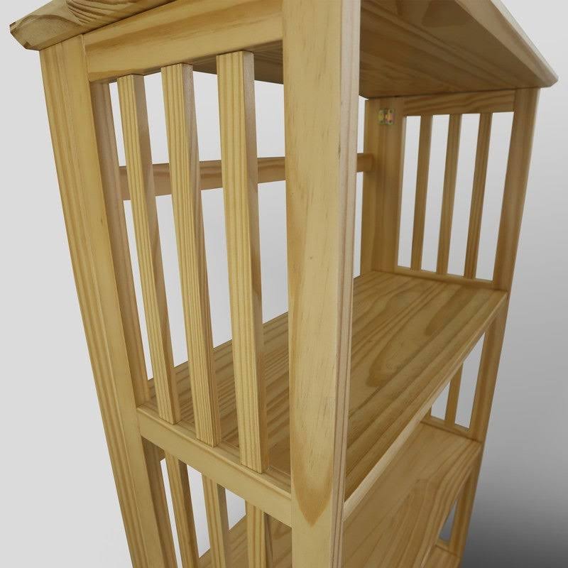 Natural 4-Shelf Folding Bookcase P73265