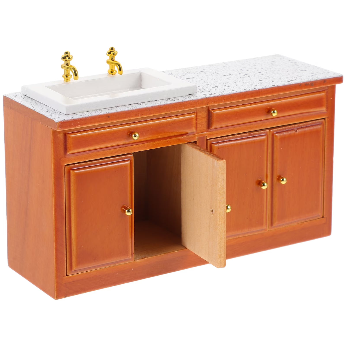Vintage Mini Wood Dollhouse Sink Furniture Decor Y931