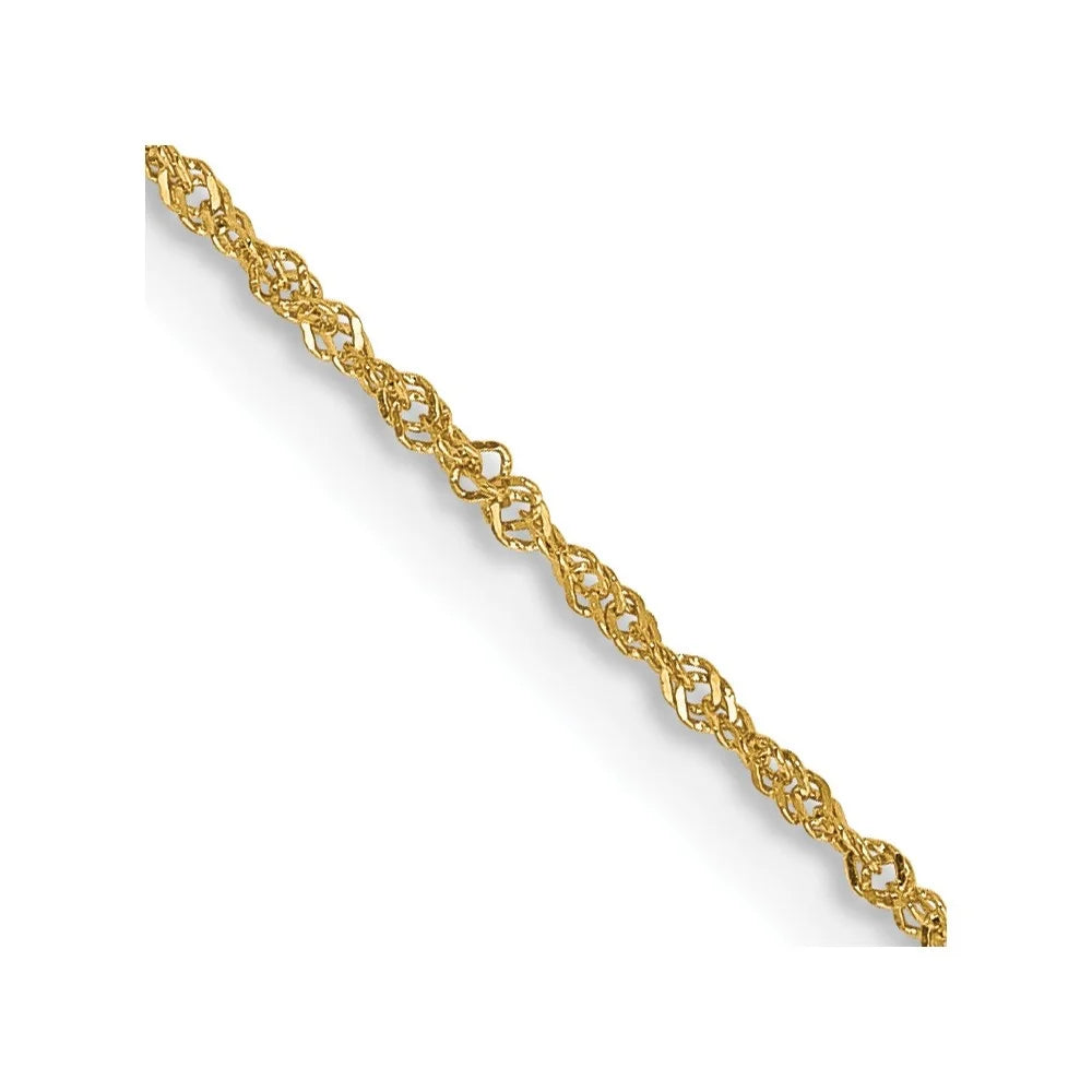 14k Yellow Gold Singapore Chain Necklace 14inch H579