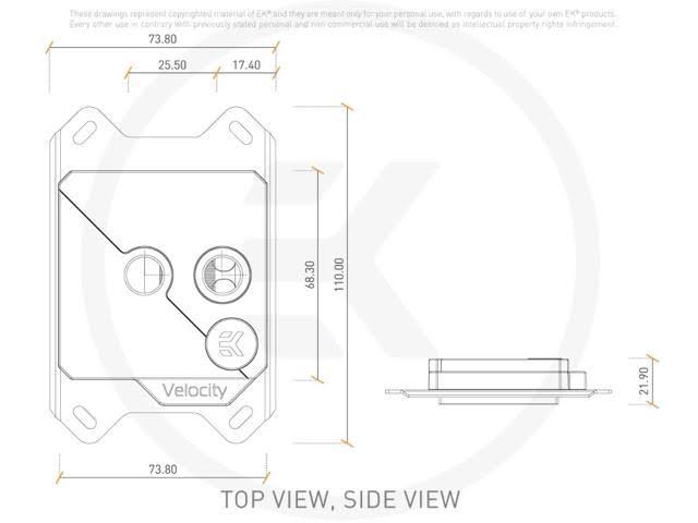 Matte Black / Silver CPU Waterblock R568276