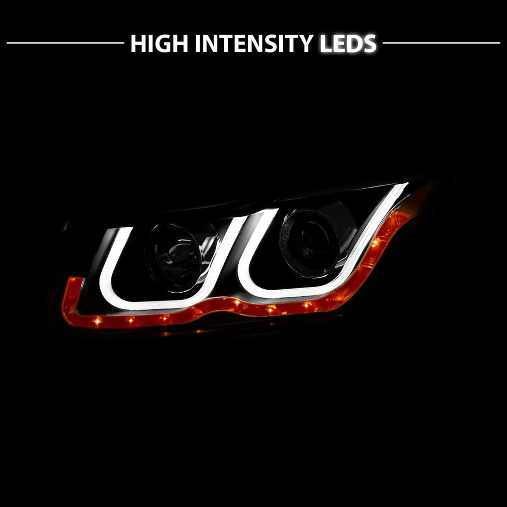 Black Projector Headlights Bar Style W252723