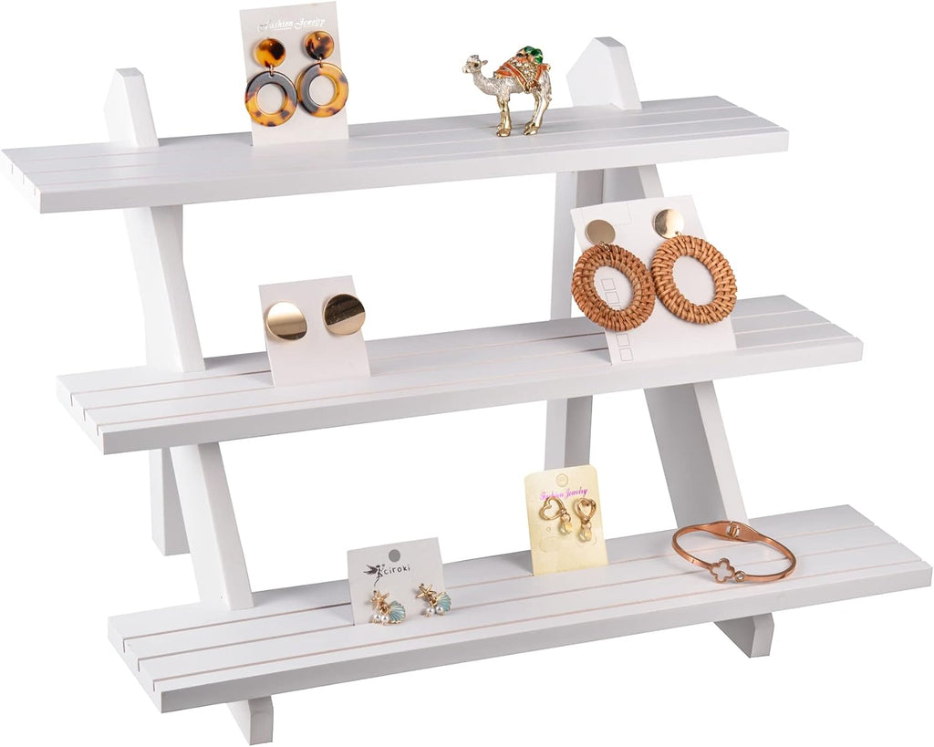 3-Tier Wood Earring & Ring Holder Stand M8295