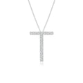 Natural Diamond Initials Pendant Necklace in 14K White Gold with 18 Inch Chain L897380