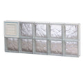 Frameless Wave Pattern Glass Block Window with Dryer Vent U3808