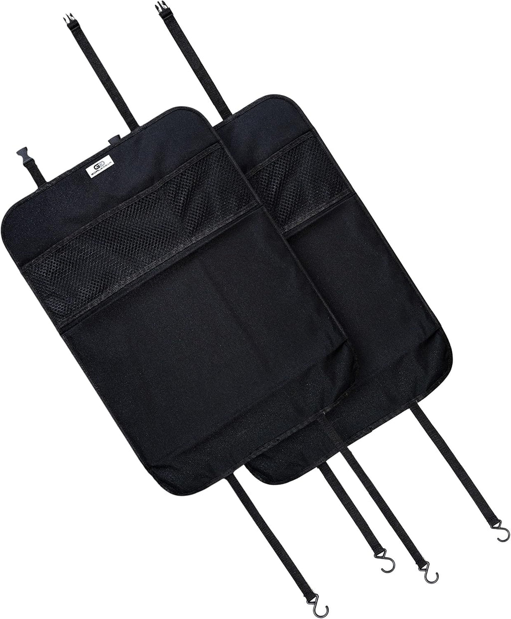 Black Heavy Duty Kick Mats Back Seat Protector 2 Pack Car Seat Organizer W385565