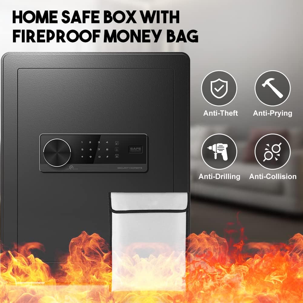 Fireproof Biometric Safe Box with LCD Digital Keypad M23829