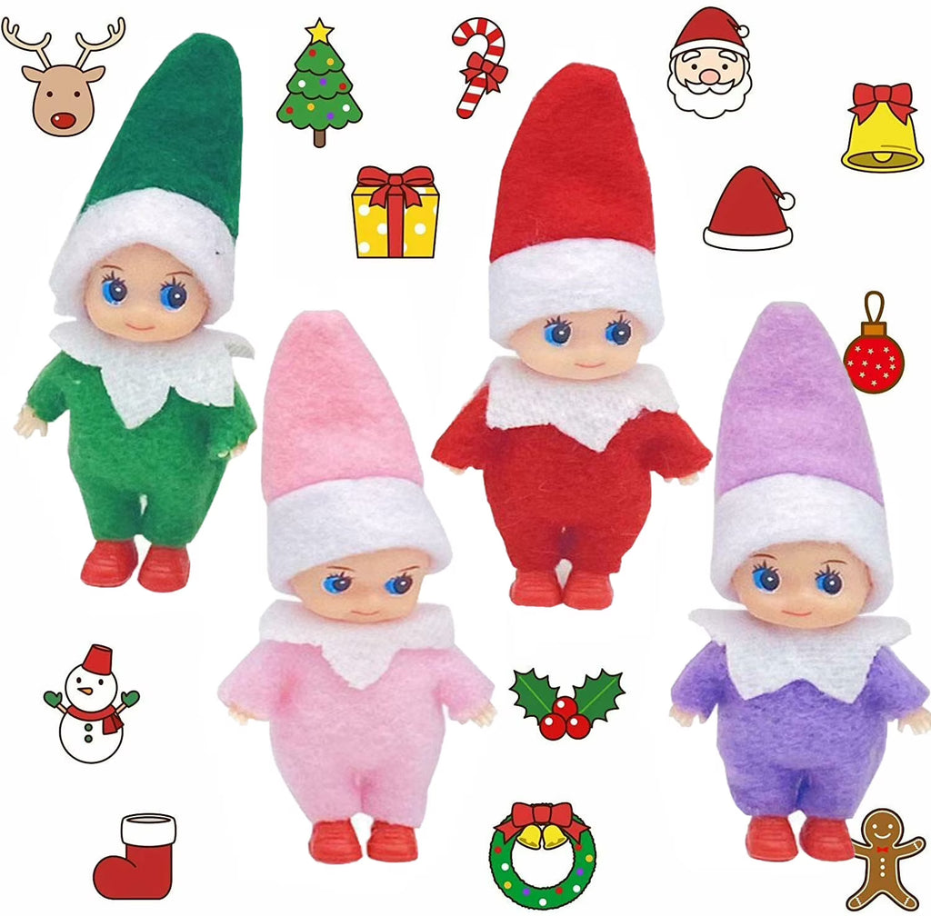 Naughty Elf Felt Doll 4 PCS Toddler Elf Kids Toys Q5915