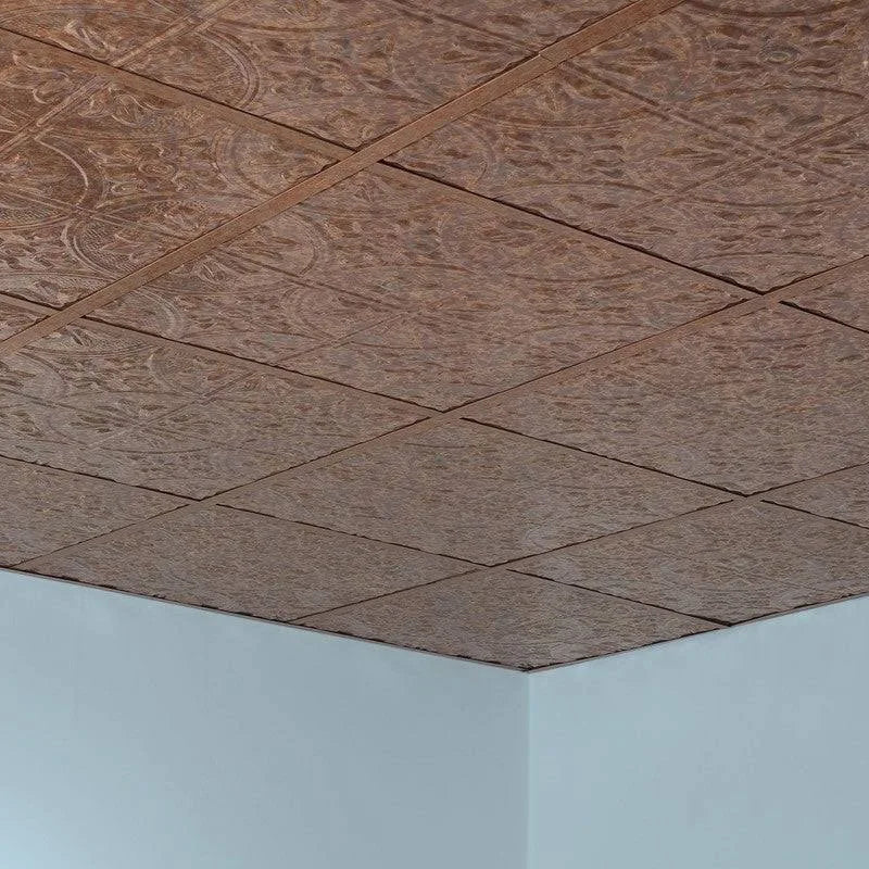 Cracked Copper Decorative Vinyl Ceiling Tile 2ft x 2ft (5 Pack) L57370