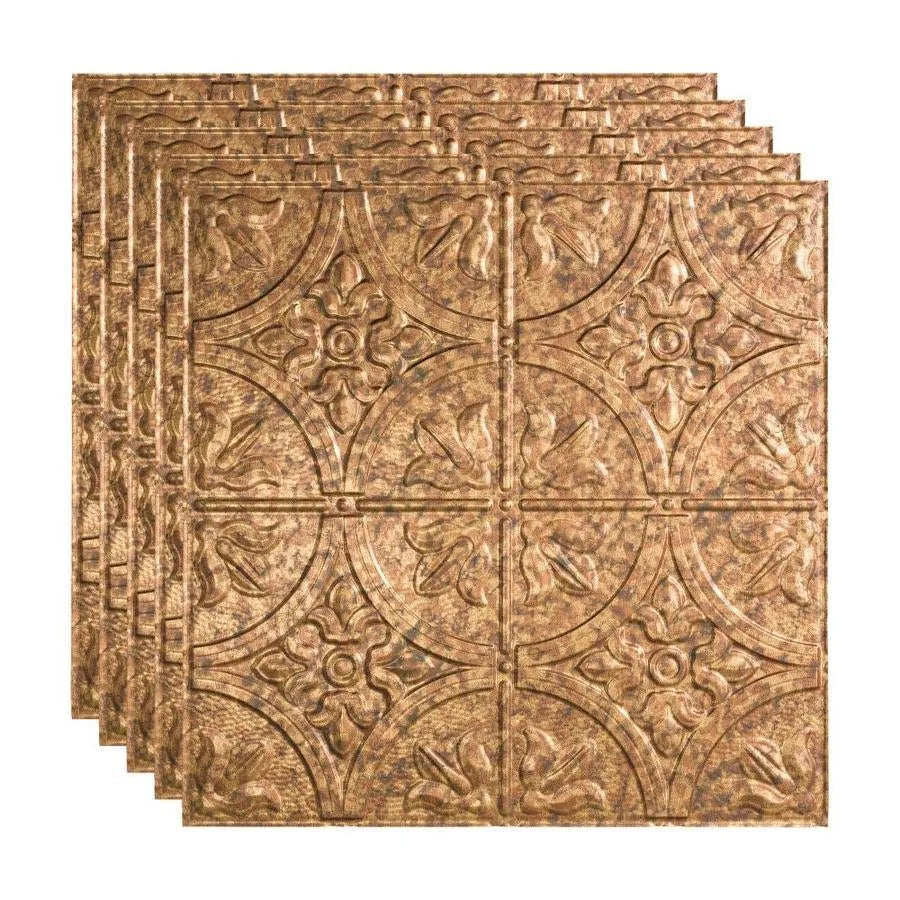 Cracked Copper Decorative Vinyl Ceiling Tile 2ft x 2ft (5 Pack) L57370