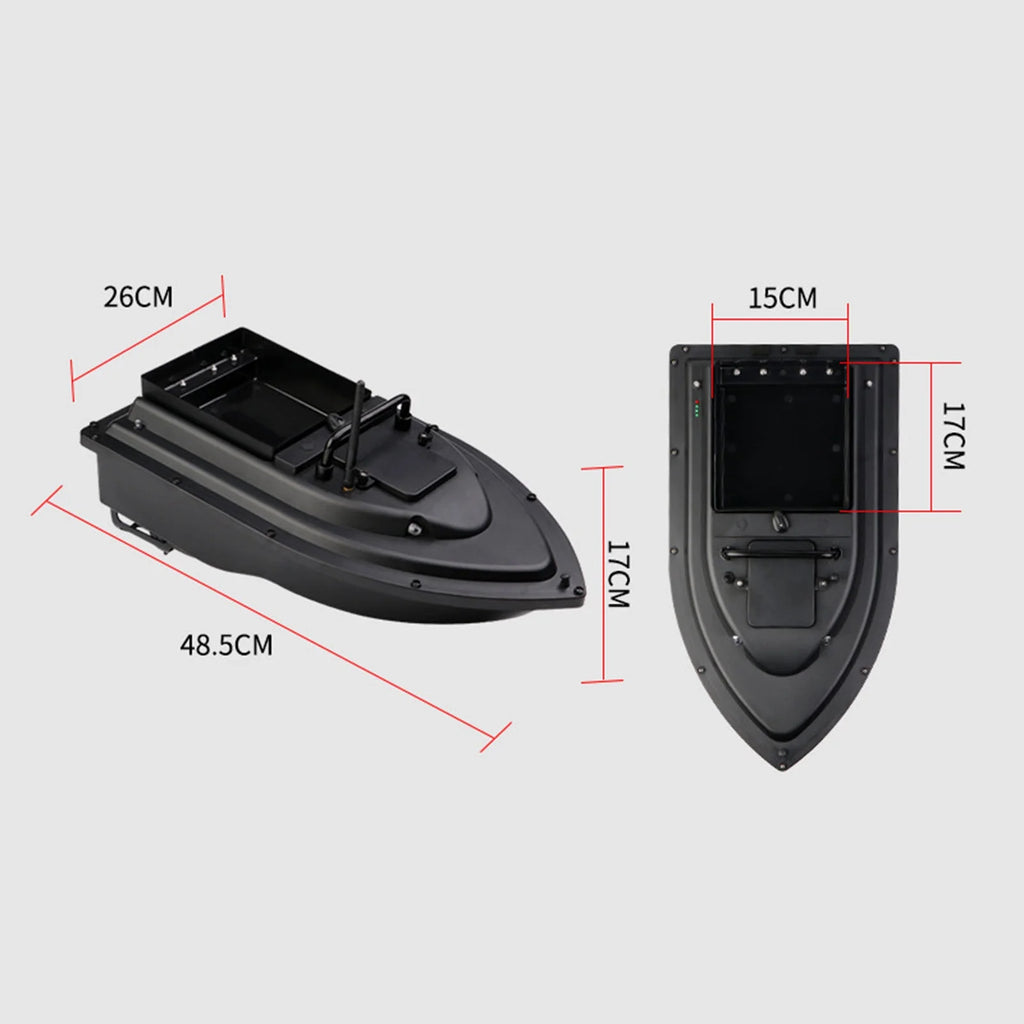 RC Fishing Bait Boat with Fish Finder, 0.75kg Loading, 500M Remote Control, Double Motor, Night Light, 12000mah Battery I75672