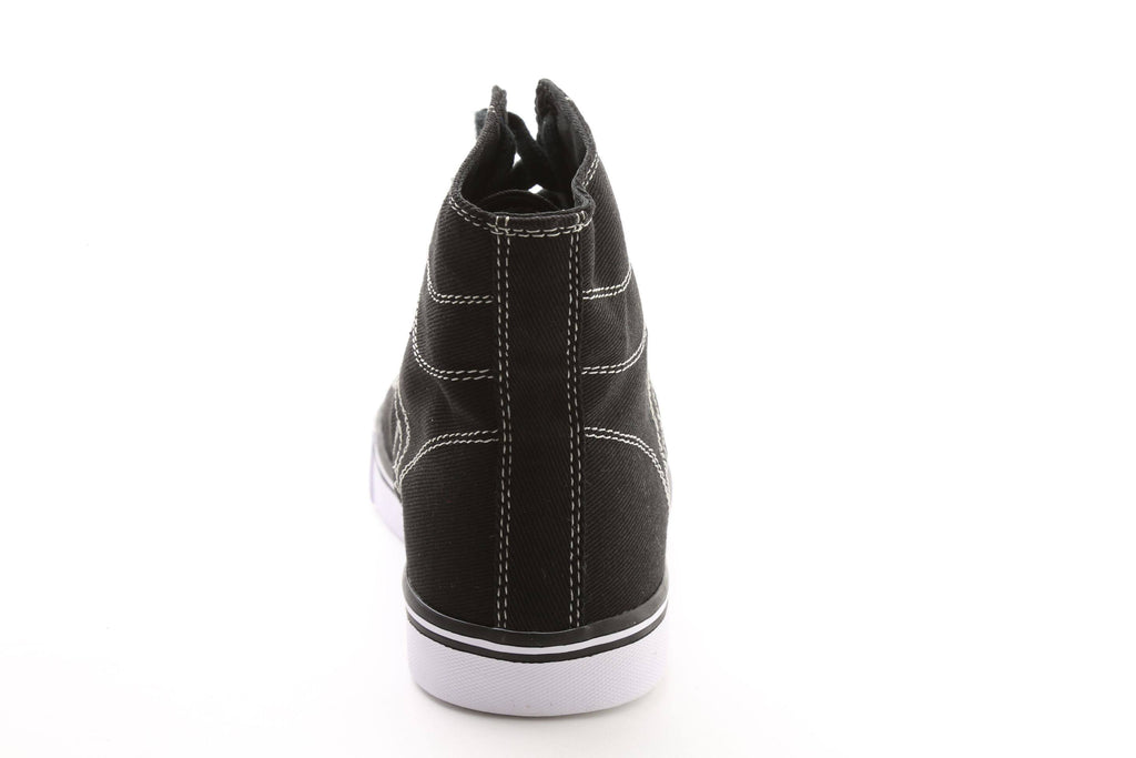 Black / Red Stretch Canvas High Tops V740