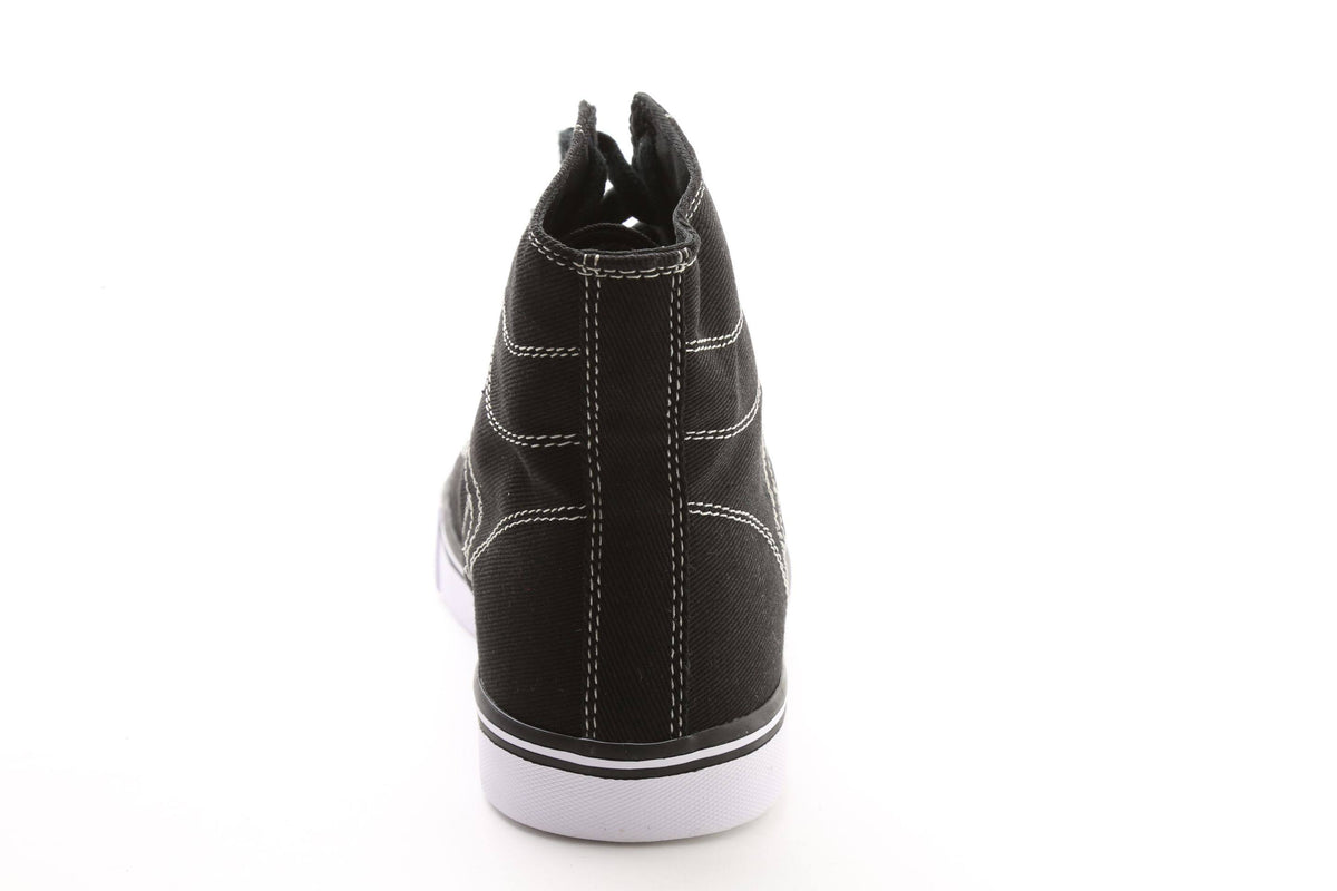 Black / Red Stretch Canvas High Tops V740