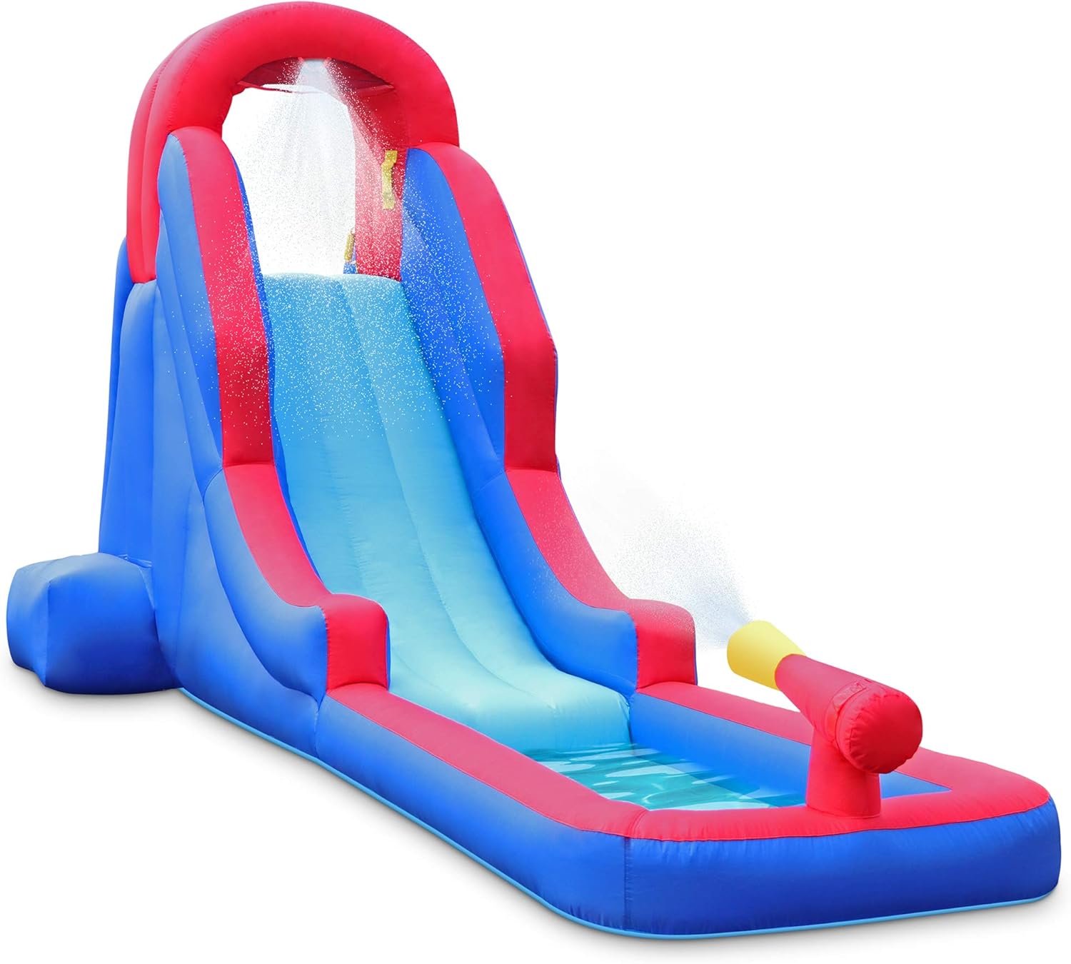 Compact Inflatable Water Slide Park with Climbing Wall, Slide, Splash Pool, Air Pump & Carrying Case C818